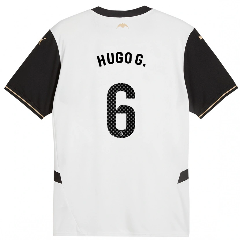 Danxen Kinderen Hugo Guillamón #6 Wit Zwart Thuisshirt Thuistenue 2024/25 T-Shirt