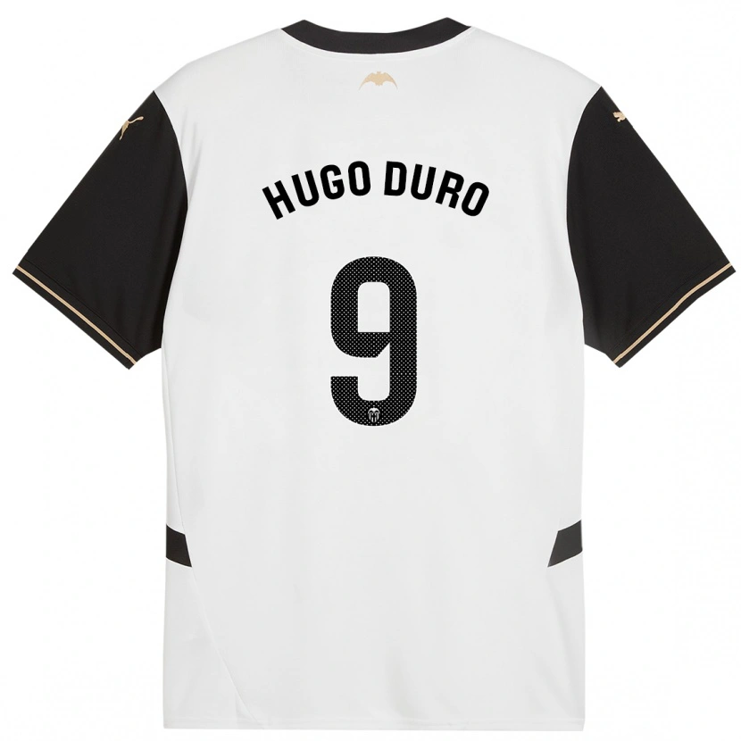 Danxen Kinderen Hugo Duro #9 Wit Zwart Thuisshirt Thuistenue 2024/25 T-Shirt