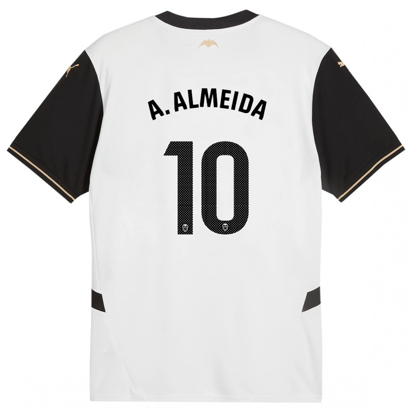 Danxen Kinderen André Almeida #10 Wit Zwart Thuisshirt Thuistenue 2024/25 T-Shirt