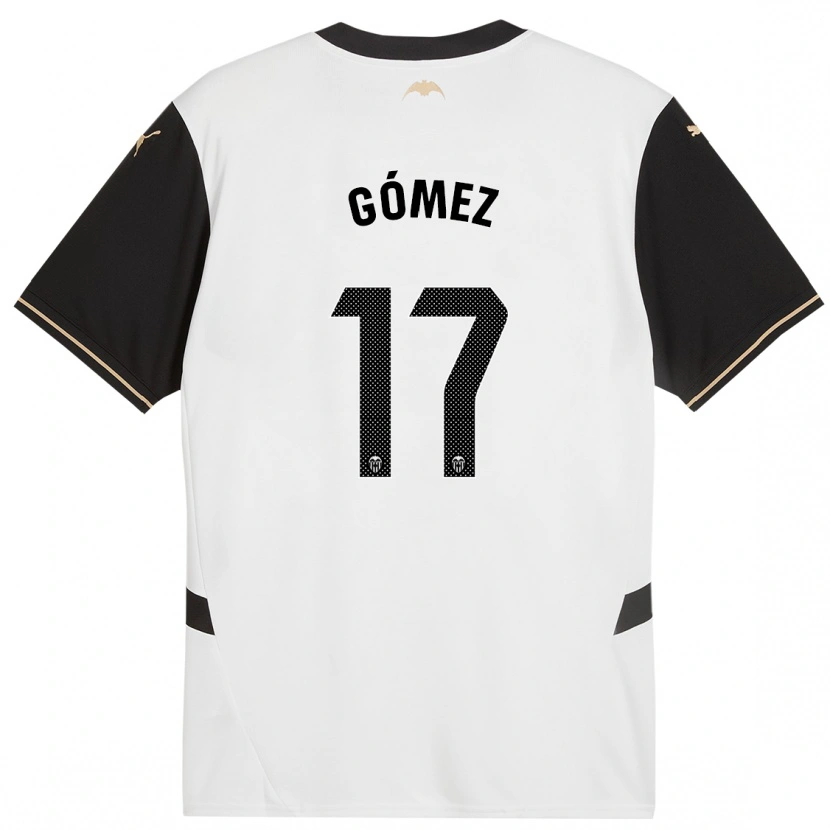 Danxen Kinderen Dani Gómez #17 Wit Zwart Thuisshirt Thuistenue 2024/25 T-Shirt