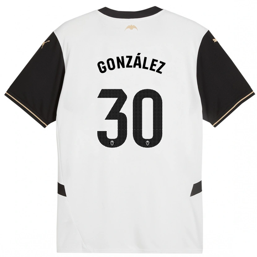 Danxen Kinderen Hugo González #30 Wit Zwart Thuisshirt Thuistenue 2024/25 T-Shirt