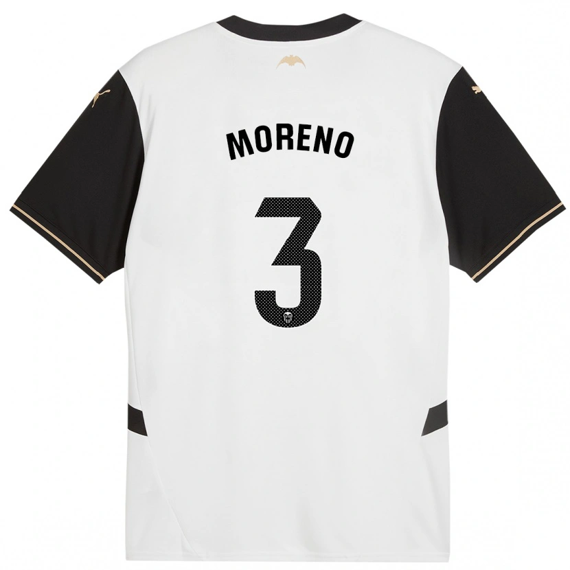 Danxen Kinderen Diego Moreno #3 Wit Zwart Thuisshirt Thuistenue 2024/25 T-Shirt