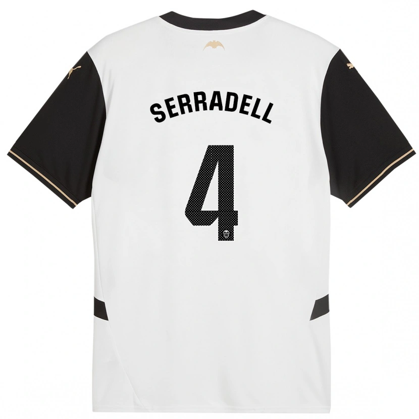 Danxen Kinderen Álex Serradell #4 Wit Zwart Thuisshirt Thuistenue 2024/25 T-Shirt