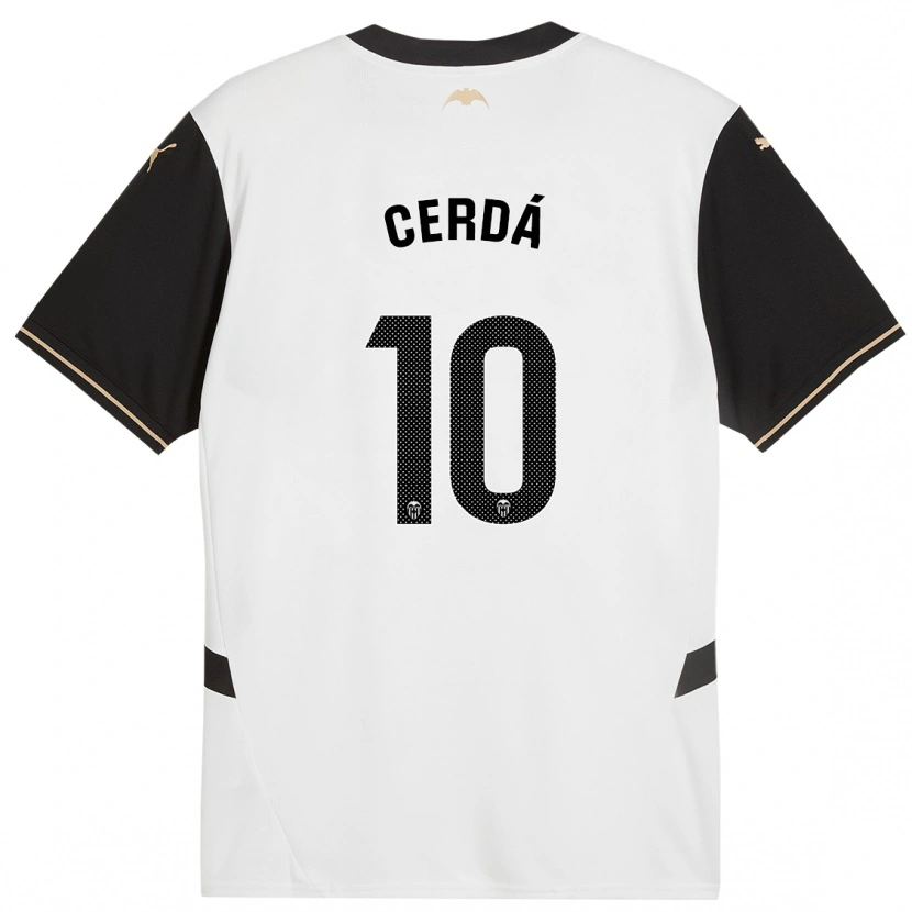 Danxen Kinderen Alex Cerdá #10 Wit Zwart Thuisshirt Thuistenue 2024/25 T-Shirt