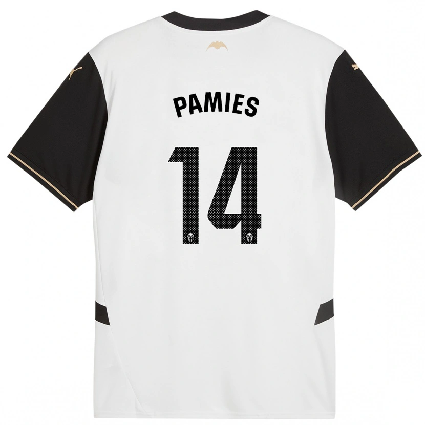 Danxen Kinderen Javi Pamies #14 Wit Zwart Thuisshirt Thuistenue 2024/25 T-Shirt