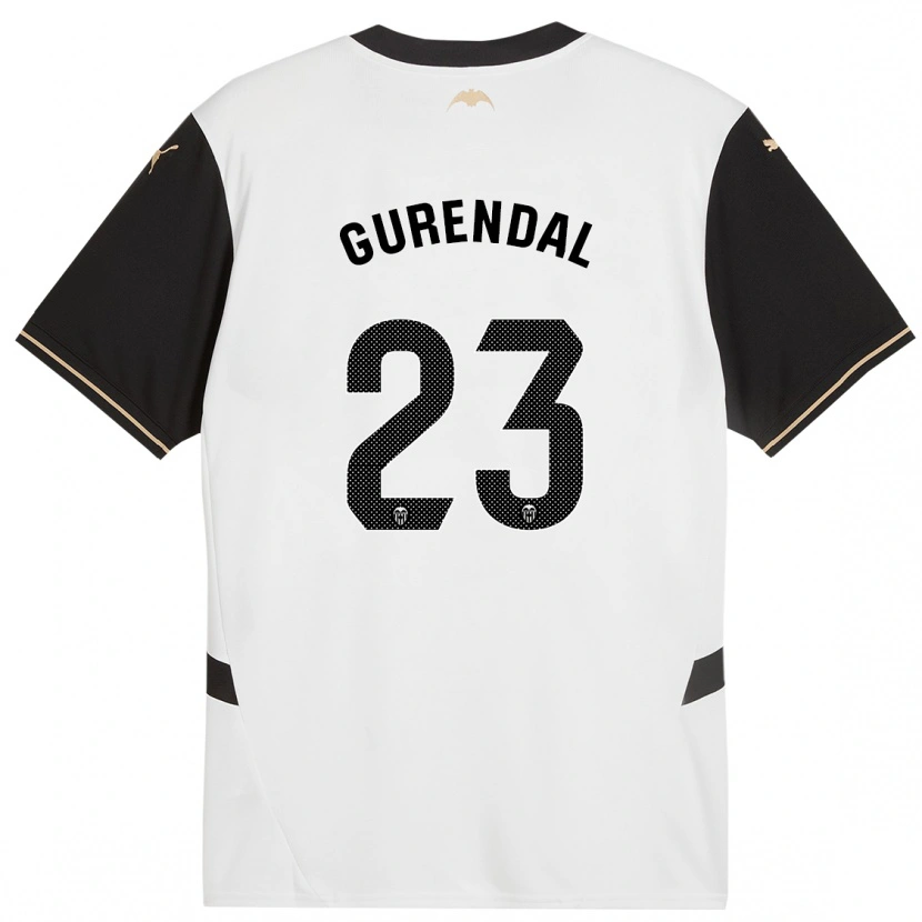 Danxen Kinderen Alexander Gurendal #23 Wit Zwart Thuisshirt Thuistenue 2024/25 T-Shirt