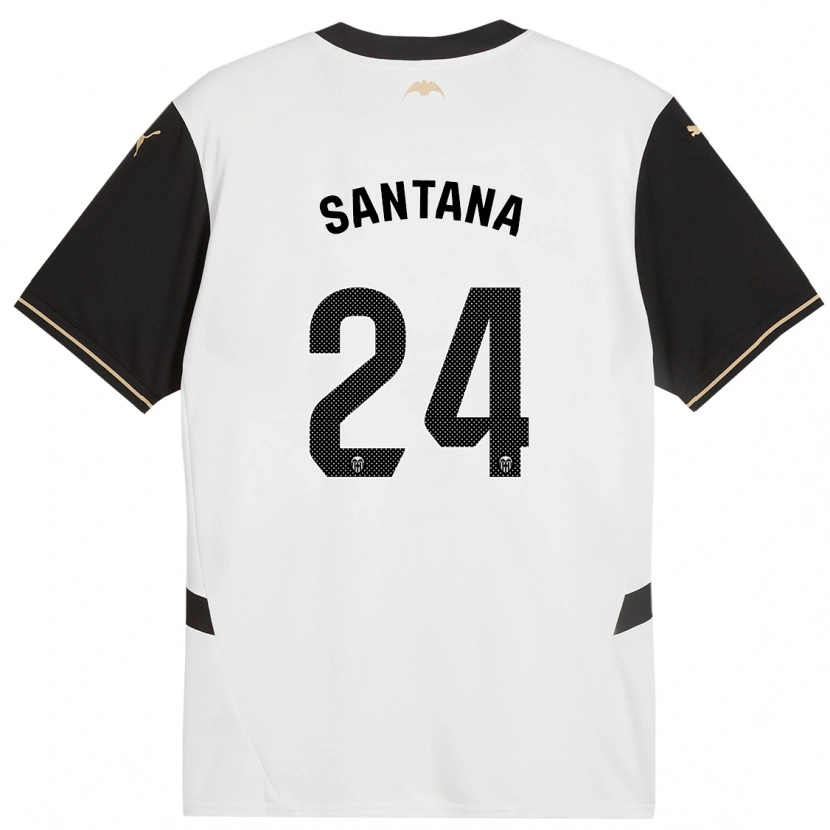 Danxen Kinderen Ismael Santana #24 Wit Zwart Thuisshirt Thuistenue 2024/25 T-Shirt