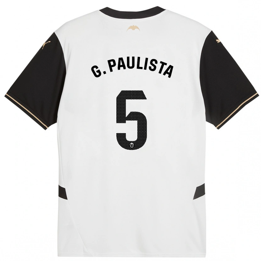 Danxen Kinderen Gabriel Paulista #5 Wit Zwart Thuisshirt Thuistenue 2024/25 T-Shirt