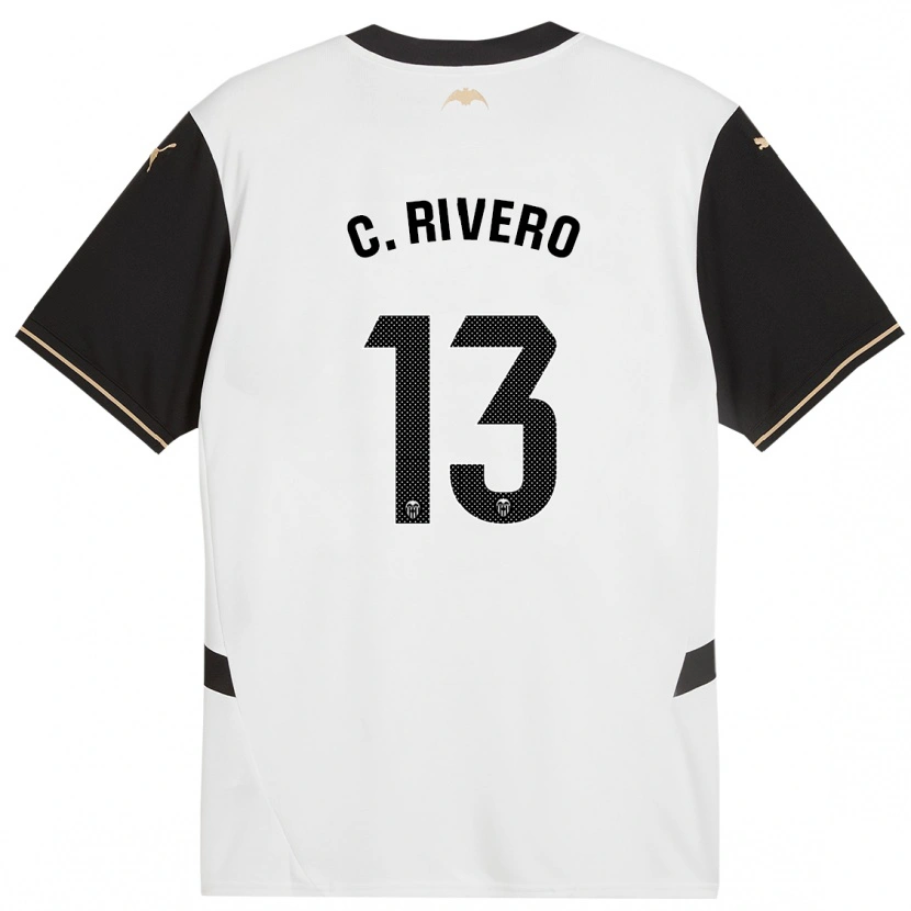 Danxen Kinderen Cristian Rivero #13 Wit Zwart Thuisshirt Thuistenue 2024/25 T-Shirt