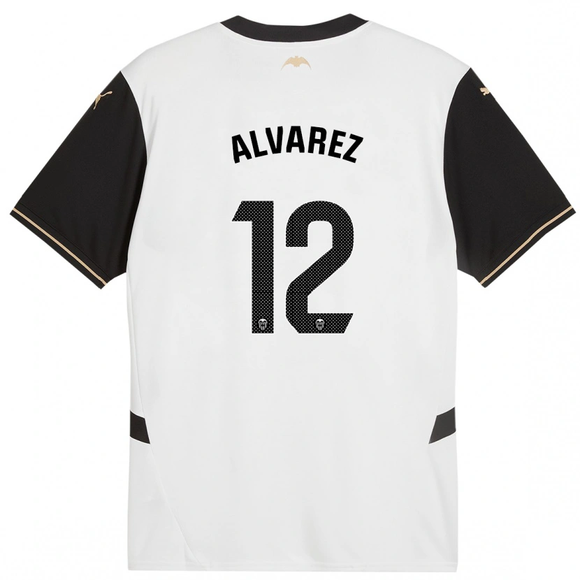 Danxen Kinderen Sofia Alvarez #12 Wit Zwart Thuisshirt Thuistenue 2024/25 T-Shirt