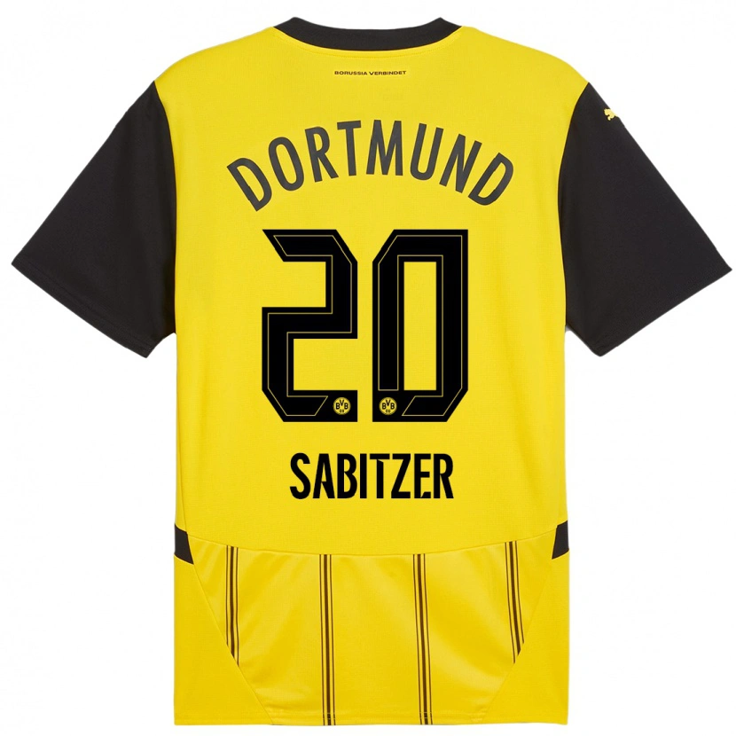 Danxen Kinderen Marcel Sabitzer #20 Geel Zwart Thuisshirt Thuistenue 2024/25 T-Shirt