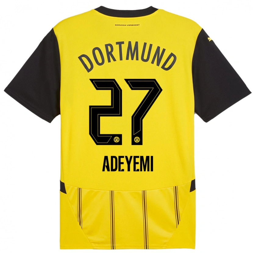 Danxen Kinderen Karim Adeyemi #27 Geel Zwart Thuisshirt Thuistenue 2024/25 T-Shirt