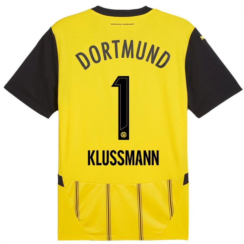 Danxen Kinderen Leon Klußmann #1 Geel Zwart Thuisshirt Thuistenue 2024/25 T-Shirt