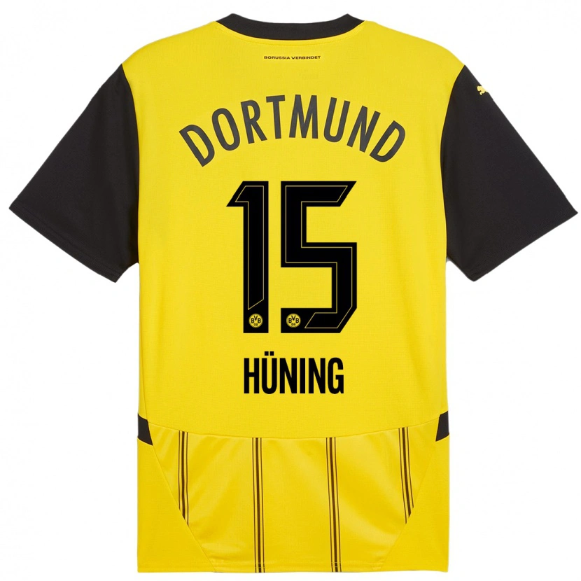 Danxen Kinderen Ben Hüning #15 Geel Zwart Thuisshirt Thuistenue 2024/25 T-Shirt