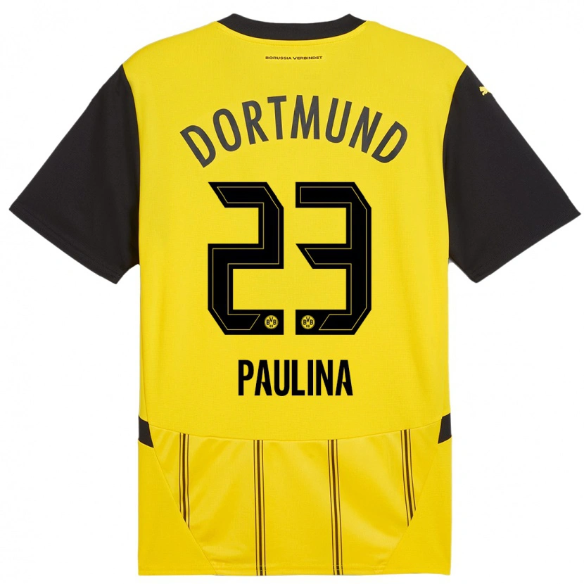 Danxen Kinderen Jordi Paulina #23 Geel Zwart Thuisshirt Thuistenue 2024/25 T-Shirt