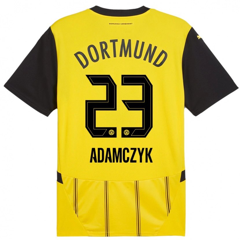 Danxen Kinderen Nico Adamczyk #23 Geel Zwart Thuisshirt Thuistenue 2024/25 T-Shirt