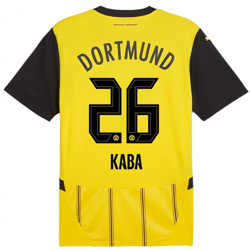 Danxen Kinderen Mussa Kaba #26 Geel Zwart Thuisshirt Thuistenue 2024/25 T-Shirt