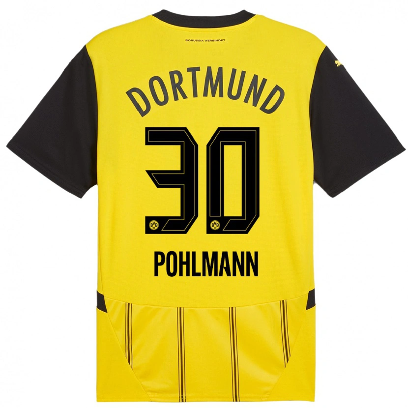 Danxen Kinderen Ole Pohlmann #30 Geel Zwart Thuisshirt Thuistenue 2024/25 T-Shirt