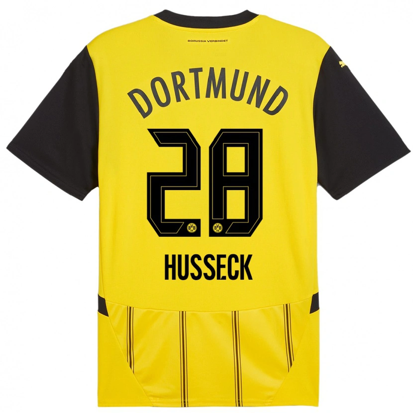 Danxen Kinderen Jonah Husseck #28 Geel Zwart Thuisshirt Thuistenue 2024/25 T-Shirt