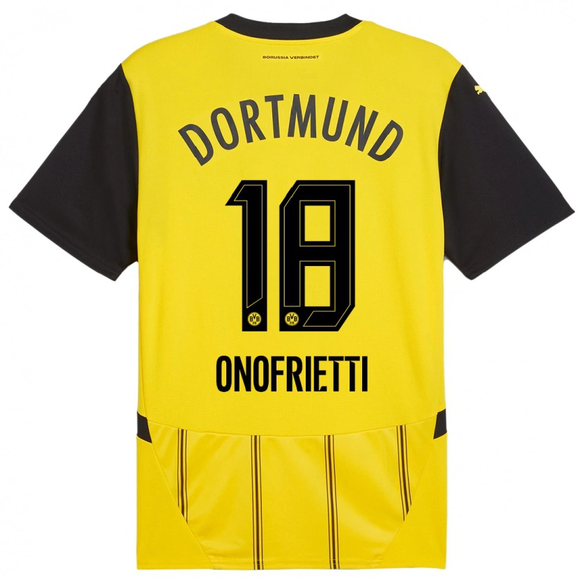 Danxen Kinderen Vincenzo Onofrietti #18 Geel Zwart Thuisshirt Thuistenue 2024/25 T-Shirt