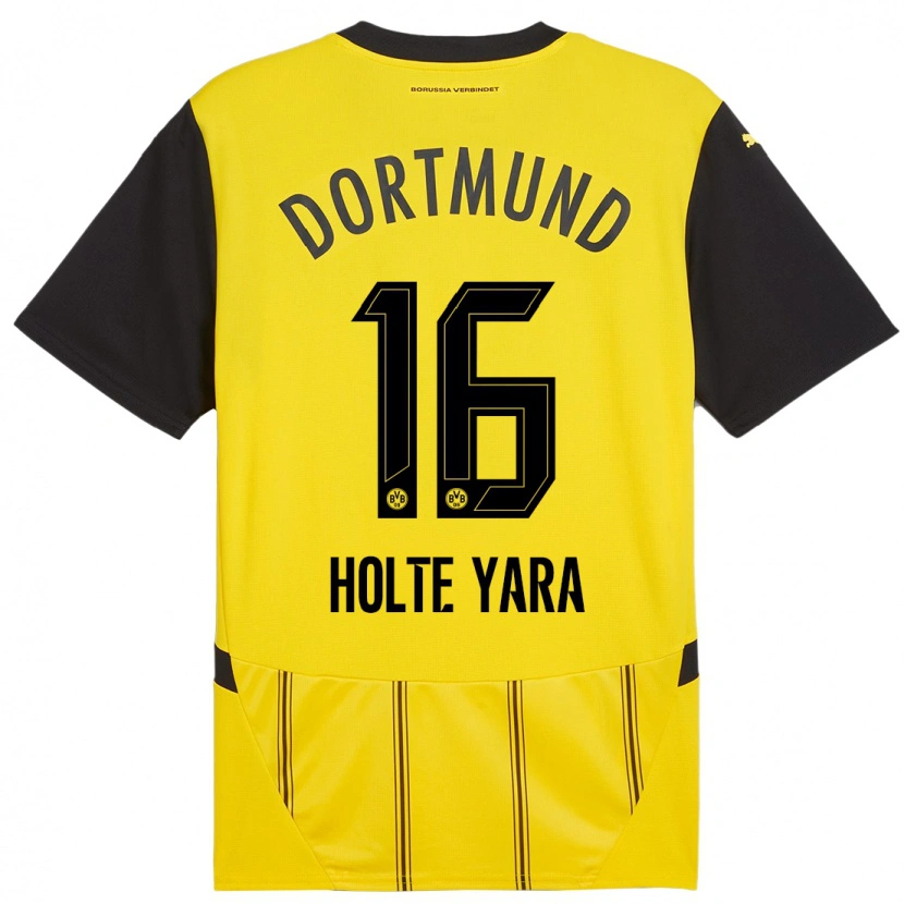 Danxen Kinderen Ten Holte Yara #16 Geel Zwart Thuisshirt Thuistenue 2024/25 T-Shirt