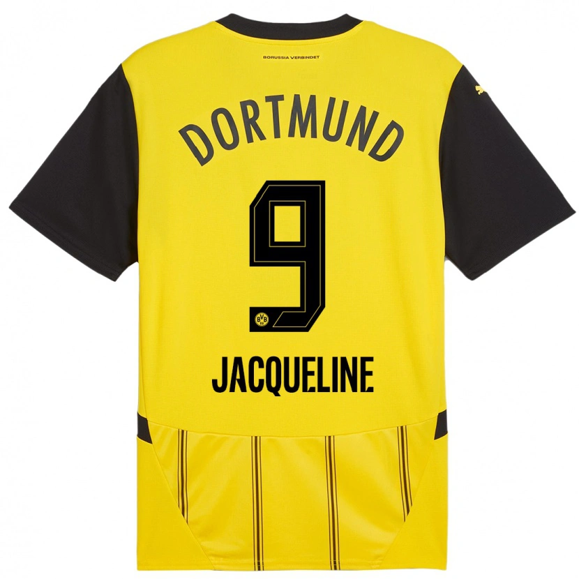 Danxen Kinderen Moreno Jacqueline #9 Geel Zwart Thuisshirt Thuistenue 2024/25 T-Shirt