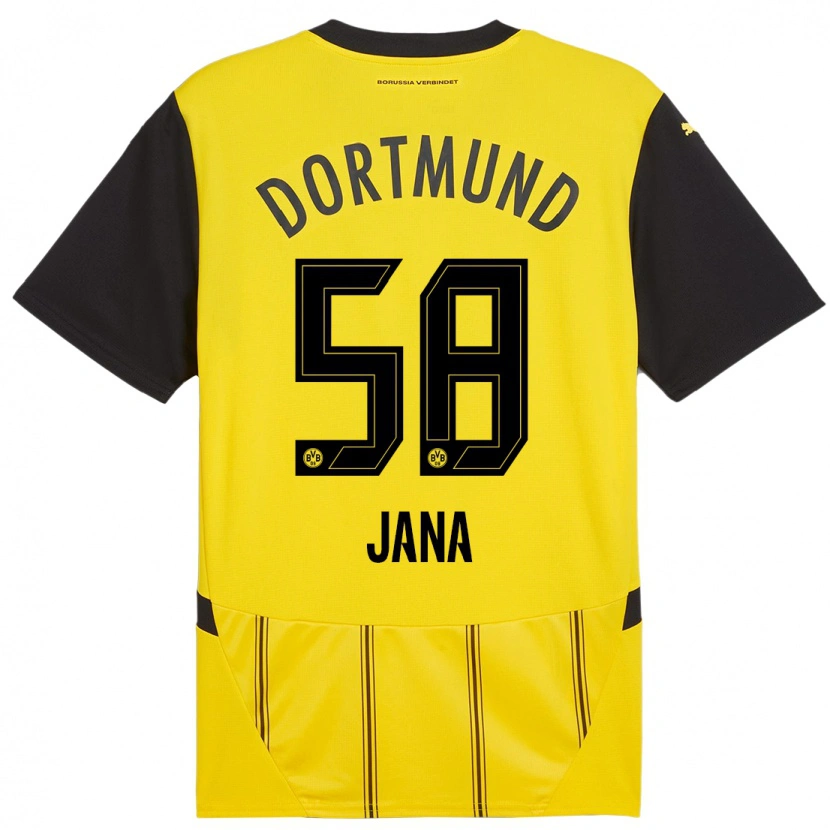 Danxen Kinderen Nordberg Jana #58 Geel Zwart Thuisshirt Thuistenue 2024/25 T-Shirt