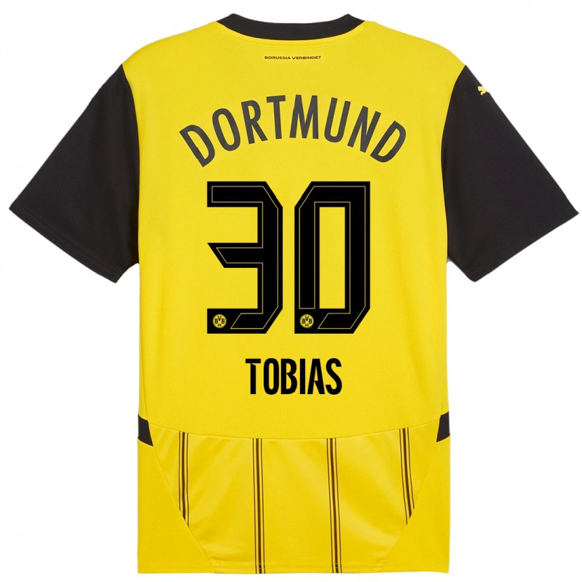 Danxen Kinderen Vogt Tobias #30 Geel Zwart Thuisshirt Thuistenue 2024/25 T-Shirt