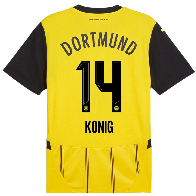 Danxen Kinderen Raul Konig #14 Geel Zwart Thuisshirt Thuistenue 2024/25 T-Shirt