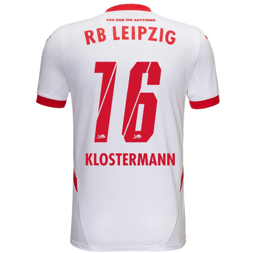 Danxen Kinderen Lukas Klostermann #16 Wit Rood Thuisshirt Thuistenue 2024/25 T-Shirt