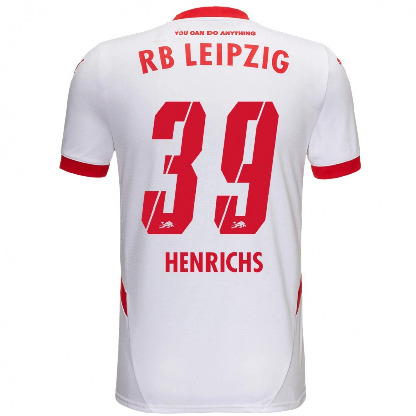 Danxen Kinderen Benjamin Henrichs #39 Wit Rood Thuisshirt Thuistenue 2024/25 T-Shirt