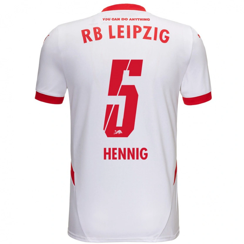 Danxen Kinderen Lenny Hennig #5 Wit Rood Thuisshirt Thuistenue 2024/25 T-Shirt