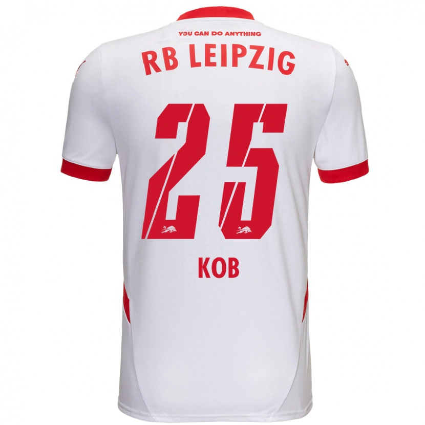 Danxen Kinderen Leon Koß #25 Wit Rood Thuisshirt Thuistenue 2024/25 T-Shirt