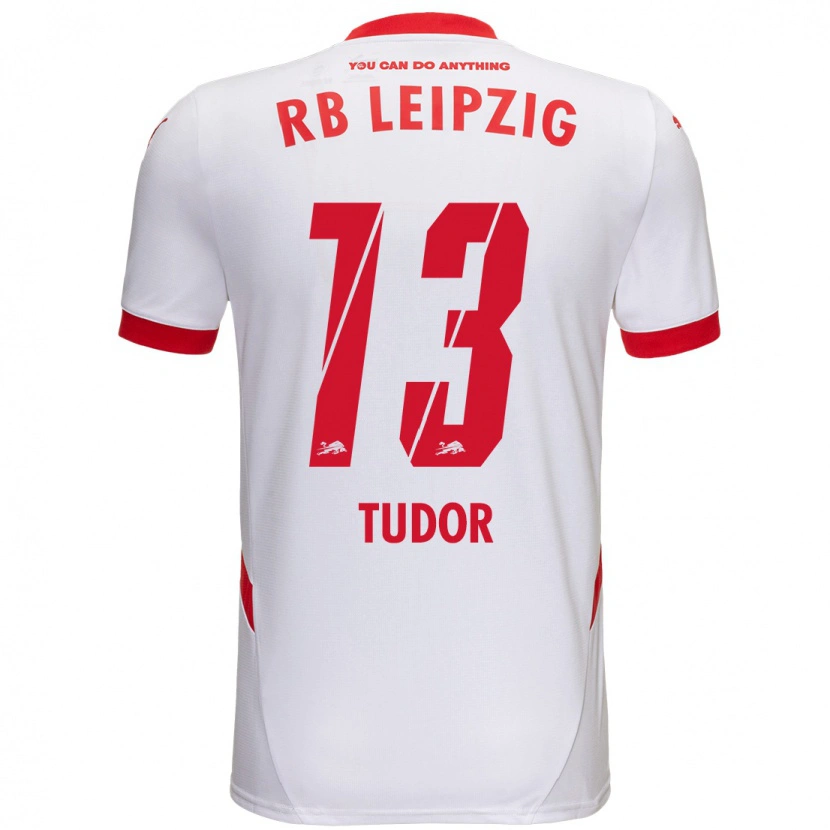 Danxen Kinderen Aaron Tudor #13 Wit Rood Thuisshirt Thuistenue 2024/25 T-Shirt