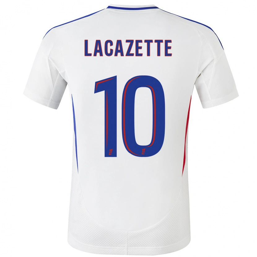 Danxen Kinderen Alexandre Lacazette #10 Wit Blauw Thuisshirt Thuistenue 2024/25 T-Shirt