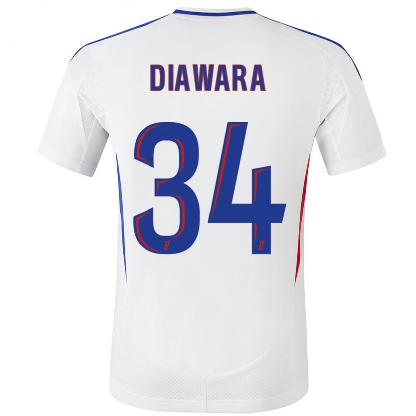 Danxen Kinderen Mahamadou Diawara #34 Wit Blauw Thuisshirt Thuistenue 2024/25 T-Shirt