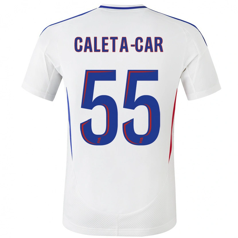 Danxen Kinderen Duje Caleta-Car #55 Wit Blauw Thuisshirt Thuistenue 2024/25 T-Shirt