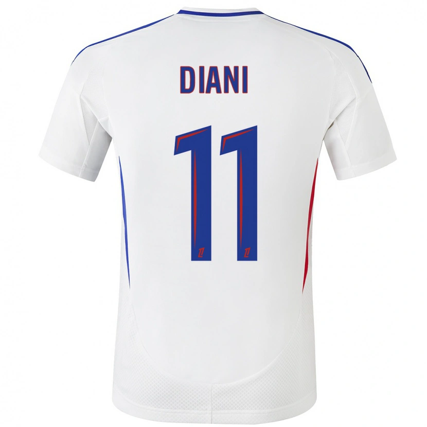 Danxen Kinderen Kadidiatou Diani #11 Wit Blauw Thuisshirt Thuistenue 2024/25 T-Shirt