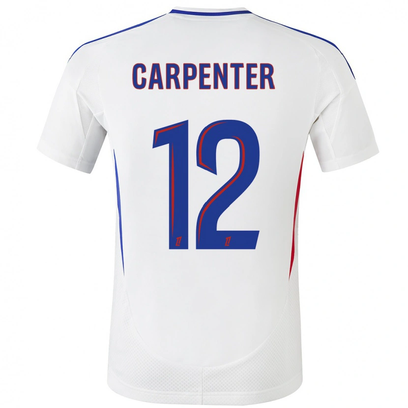 Danxen Kinderen Ellie Carpenter #12 Wit Blauw Thuisshirt Thuistenue 2024/25 T-Shirt