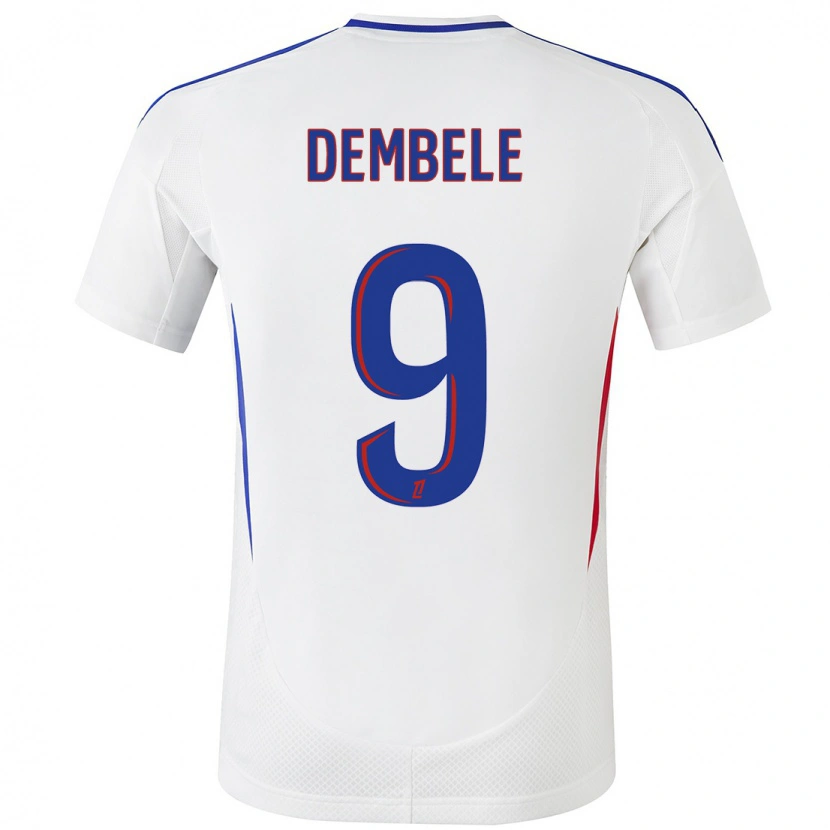 Danxen Kinderen Moussa Dembele #9 Wit Blauw Thuisshirt Thuistenue 2024/25 T-Shirt