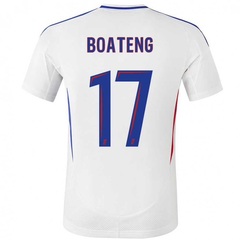 Danxen Kinderen Jerome Boateng #17 Wit Blauw Thuisshirt Thuistenue 2024/25 T-Shirt