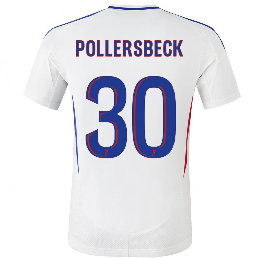 Danxen Kinderen Julian Pollersbeck #30 Wit Blauw Thuisshirt Thuistenue 2024/25 T-Shirt