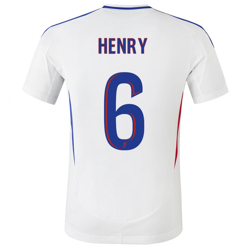 Danxen Kinderen Amandine Henry #6 Wit Blauw Thuisshirt Thuistenue 2024/25 T-Shirt