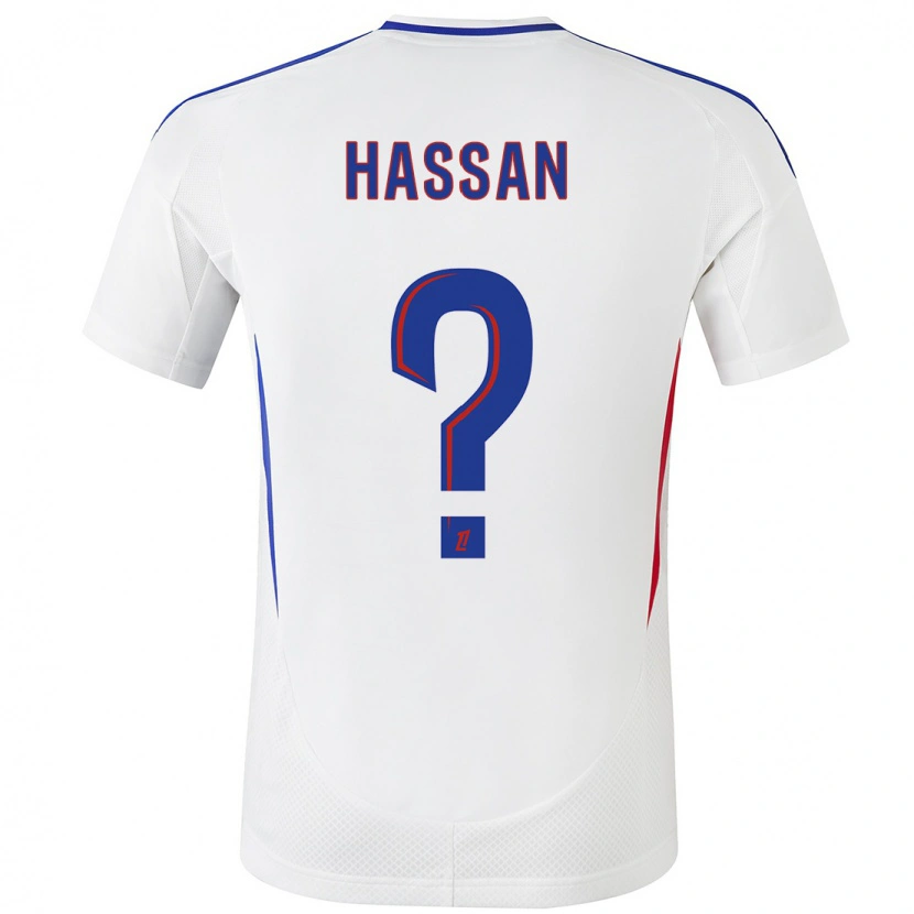 Danxen Kinderen Ali Hassan #0 Wit Blauw Thuisshirt Thuistenue 2024/25 T-Shirt