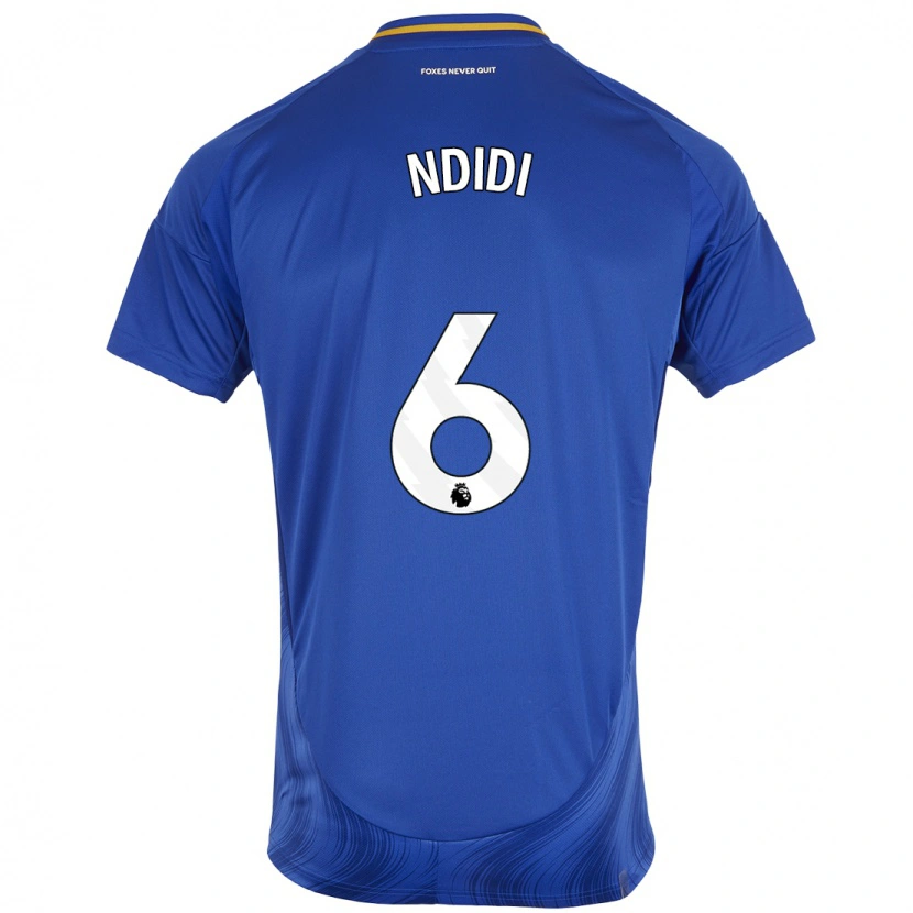 Danxen Kinderen Wilfred Ndidi #6 Blauw Wit Thuisshirt Thuistenue 2024/25 T-Shirt