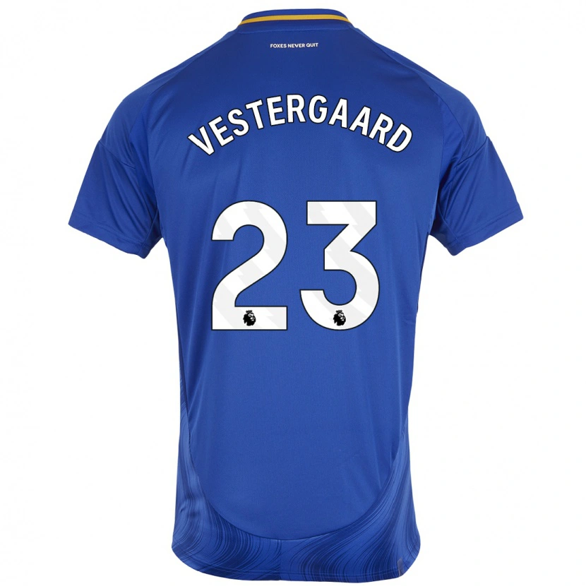 Danxen Kinderen Jannik Vestergaard #23 Blauw Wit Thuisshirt Thuistenue 2024/25 T-Shirt