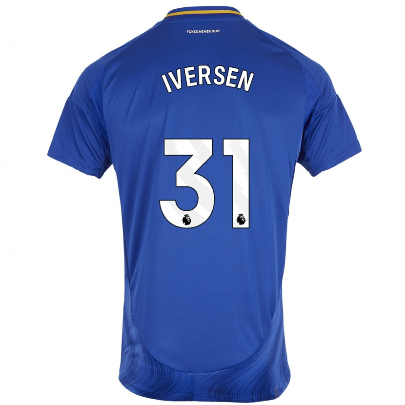 Danxen Kinderen Daniel Iversen #31 Blauw Wit Thuisshirt Thuistenue 2024/25 T-Shirt