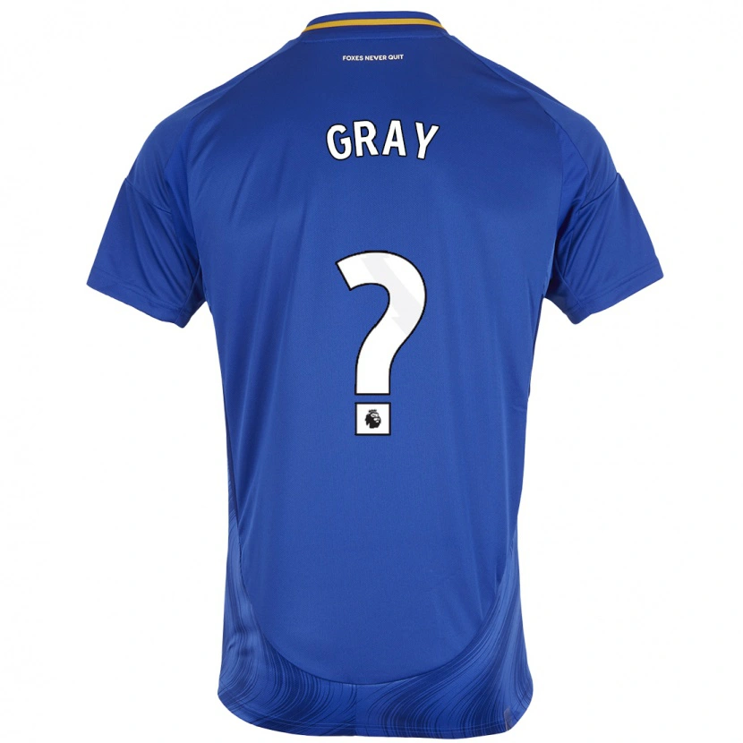 Danxen Kinderen Kevon Gray #0 Blauw Wit Thuisshirt Thuistenue 2024/25 T-Shirt