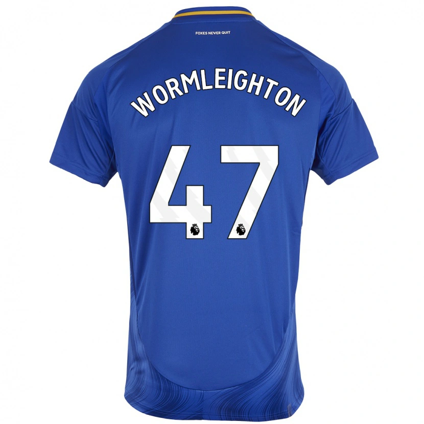 Danxen Kinderen Joe Wormleighton #47 Blauw Wit Thuisshirt Thuistenue 2024/25 T-Shirt