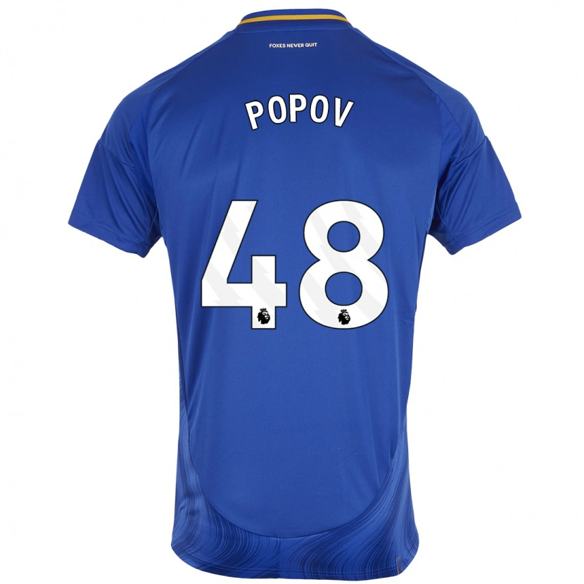 Danxen Kinderen Chris Popov #48 Blauw Wit Thuisshirt Thuistenue 2024/25 T-Shirt